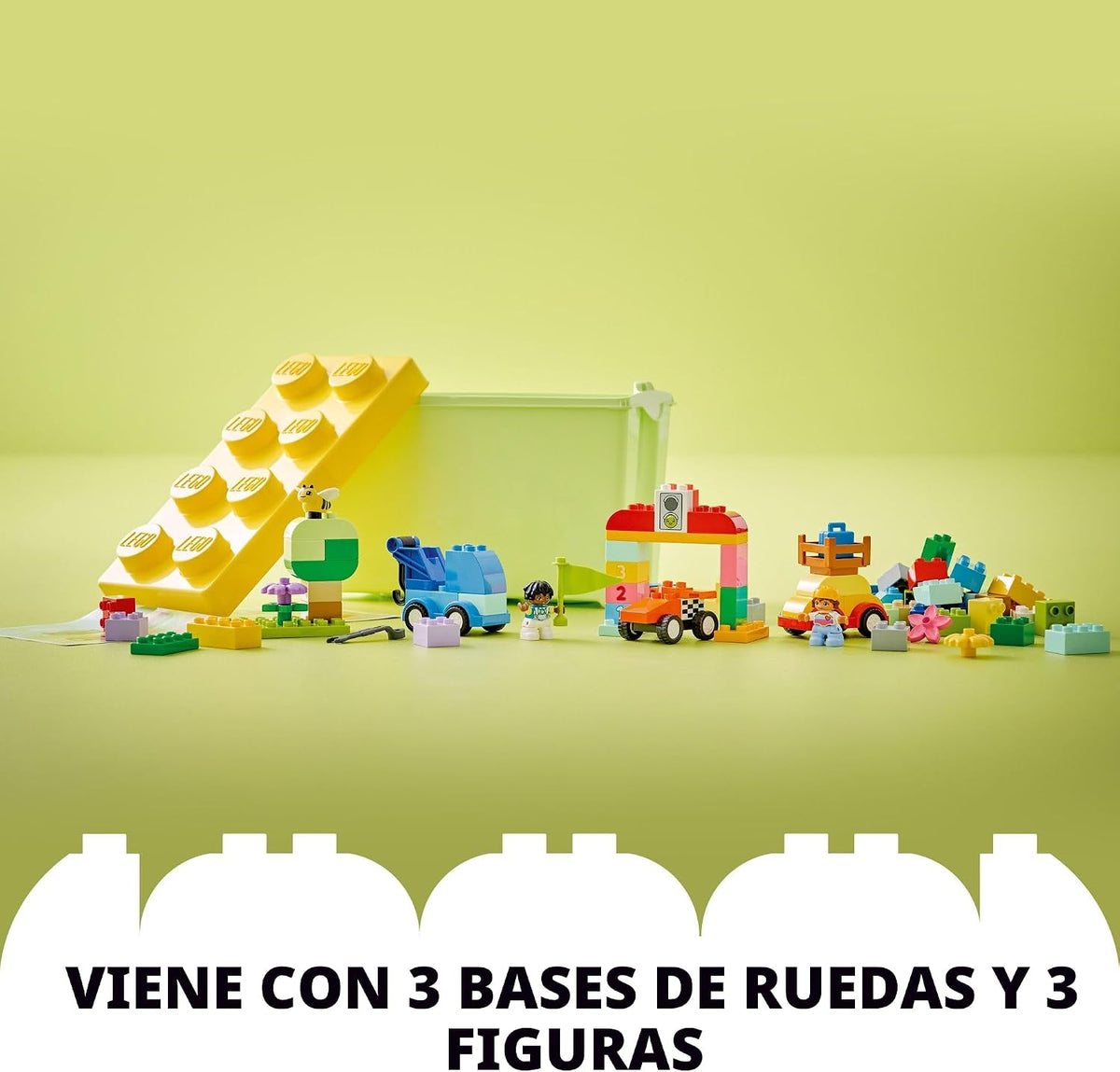 LEGO DUPLO Caja de Ladrillos de Autos y Camiones Clásicos Bloques d...