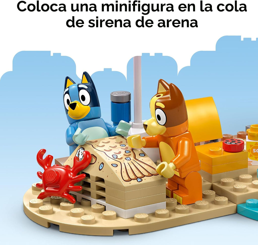 LEGO Bluey: Viaje en Auto Familiar y Playa de Bluey - Juguete de Co...