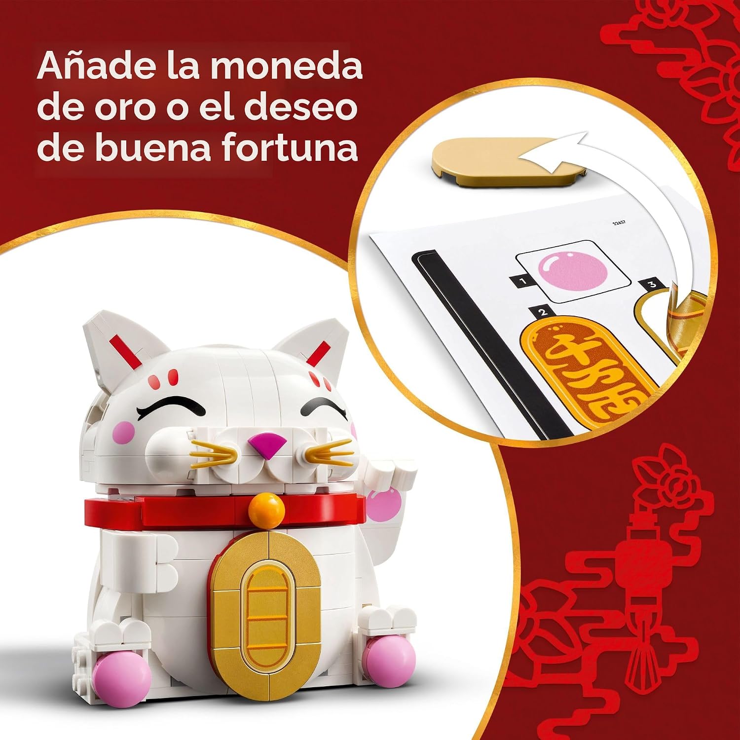 LEGO Juguete de Construcción Lucky Cat para niñas y niños - Gato so...