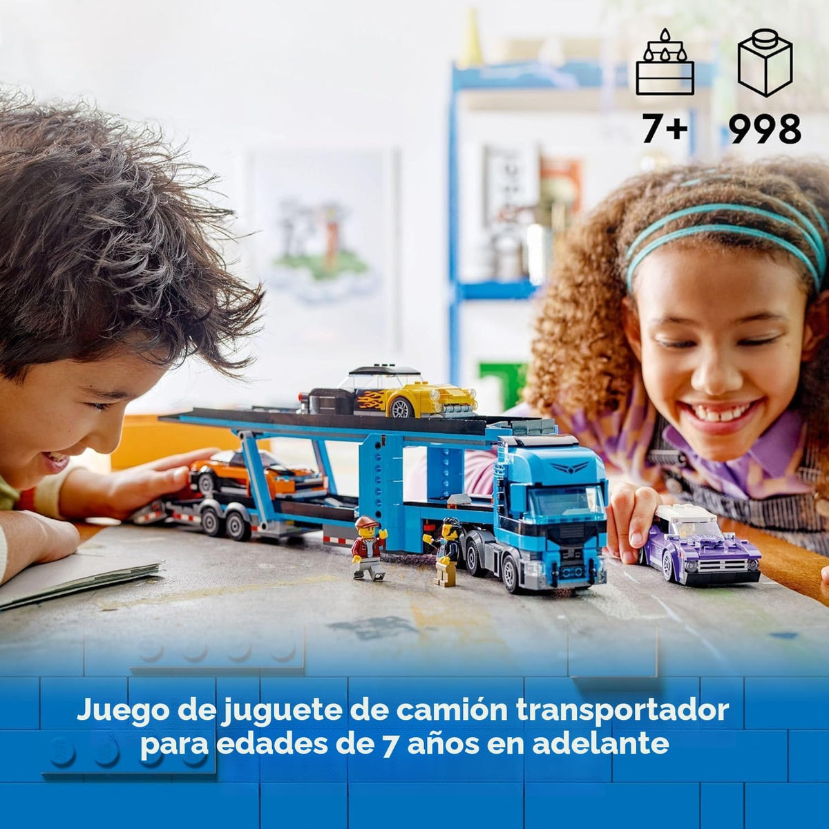 LEGO City Camión Transportador de Autos con Autos Deportivos Juego...