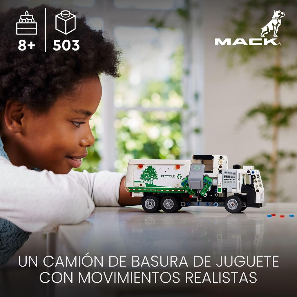 LEGO Technic Mack LR Camión de Basura Eléctrico de Juguete, Camión...