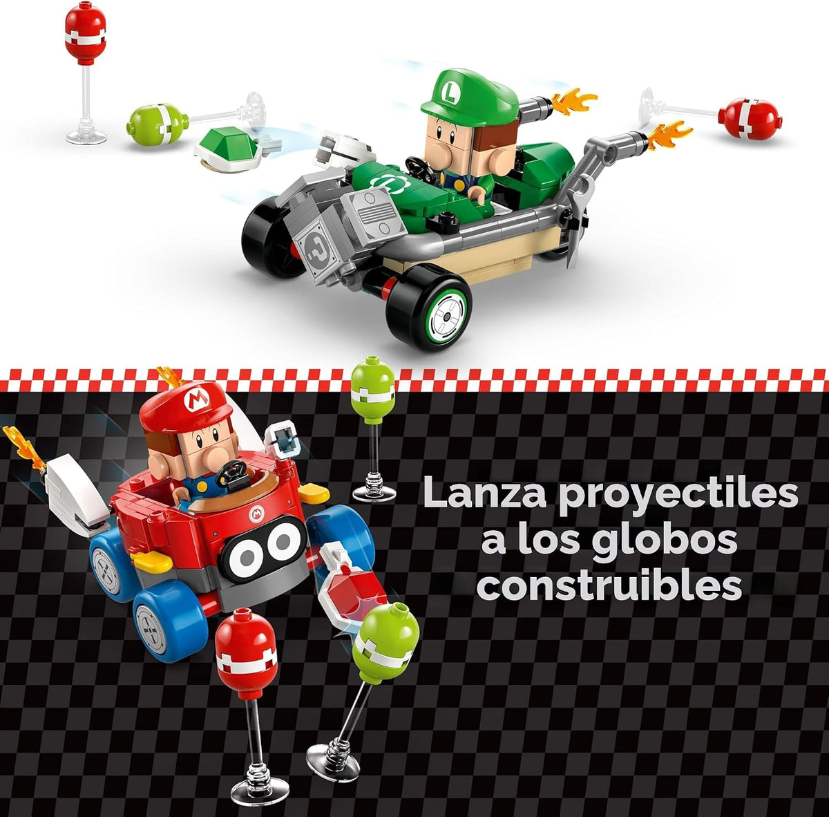 LEGO Super Mario: Mario Kart Baby Mario vs. Baby Luigi, juego de co...