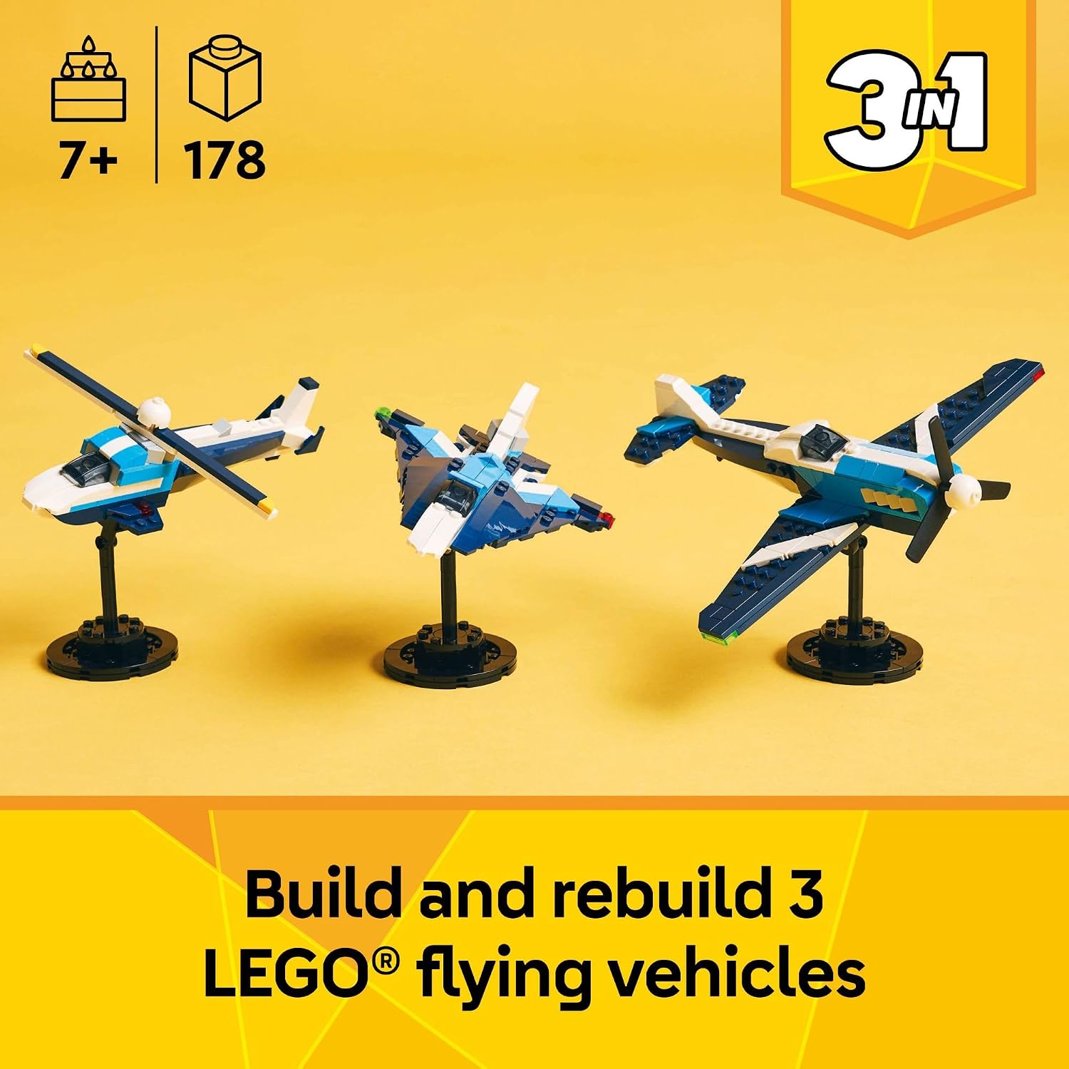 LEGO Creator 3 en 1 Avión de Carrera de Aviones Juguete - Juguete d...