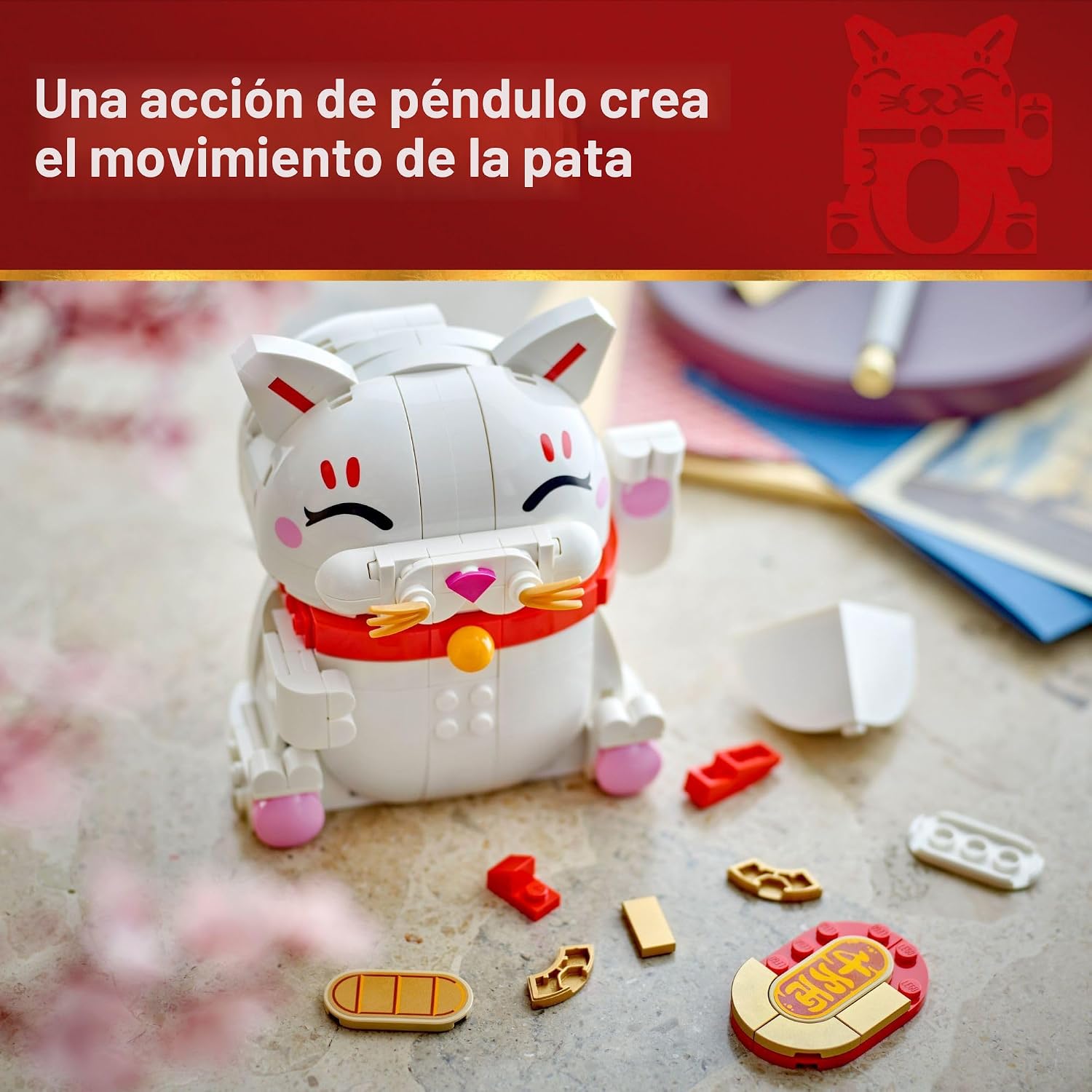 LEGO Juguete de Construcción Lucky Cat para niñas y niños - Gato so...