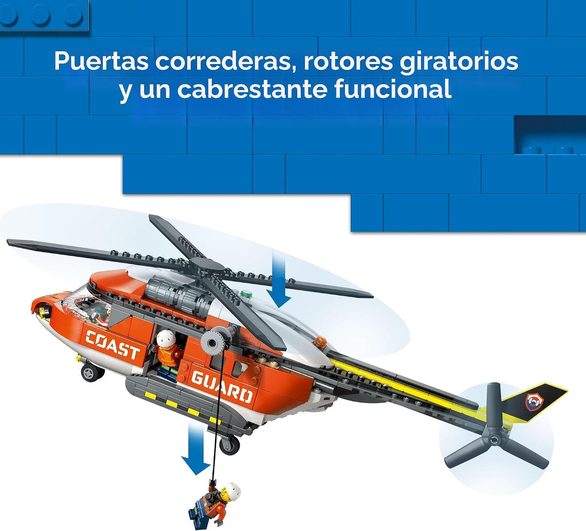 LEGO City Coast Guard Helicóptero de juguete de construcción para n...