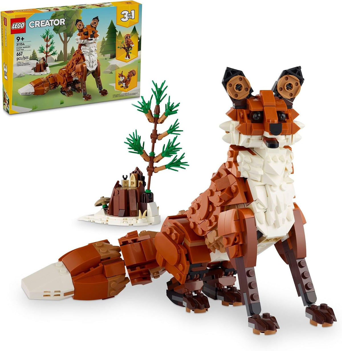 LEGO Creator 31154 - Animales del bosque 3 en 1, juguetes de constr...