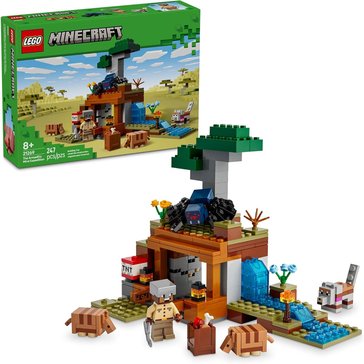 LEGO Minecraft La Expedición Minera del Armadillo - Figuras de Jugu...