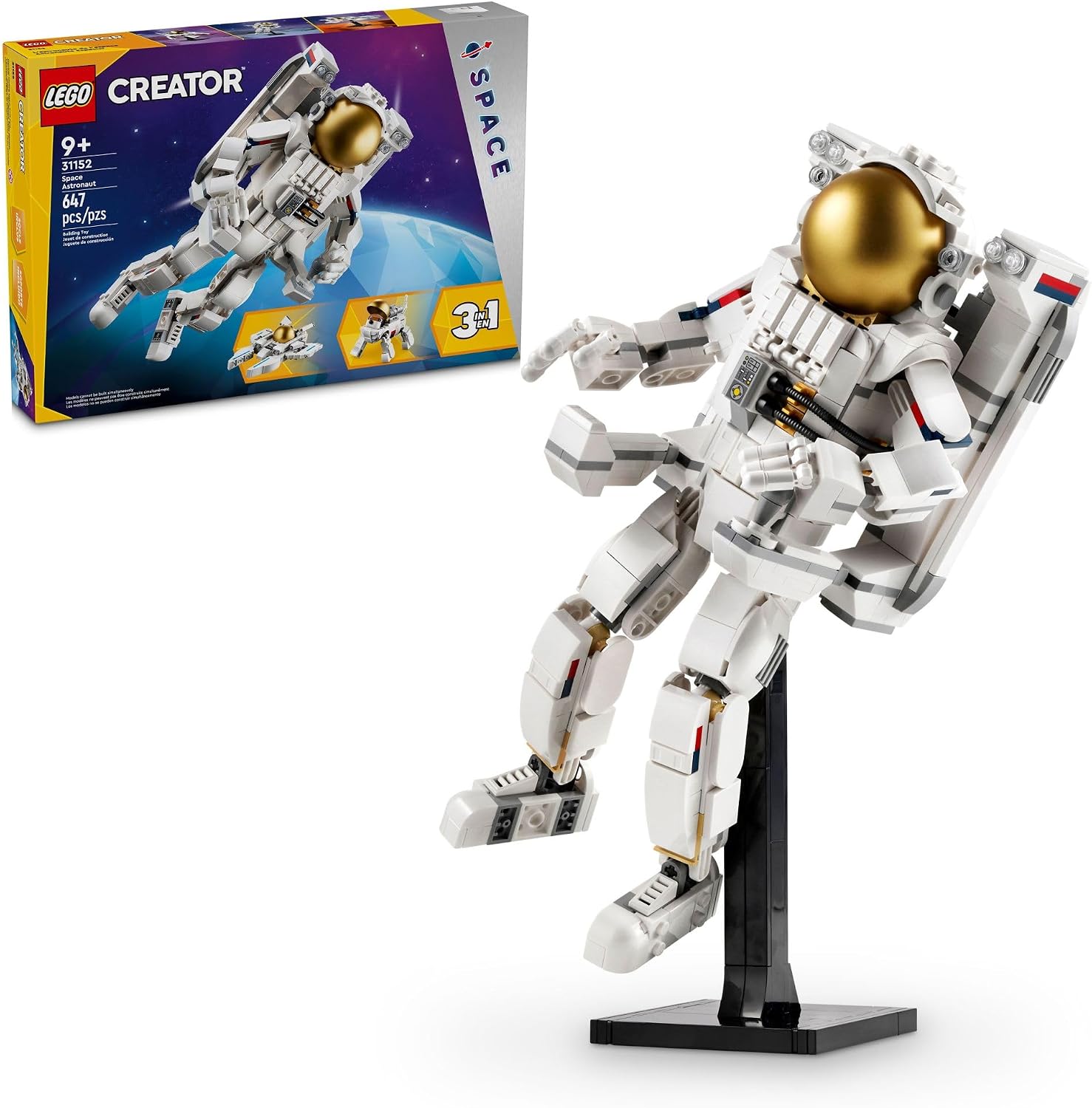 LEGO Creator 3 en 1 Juguete de Astronauta Espacial, Set de Construc...