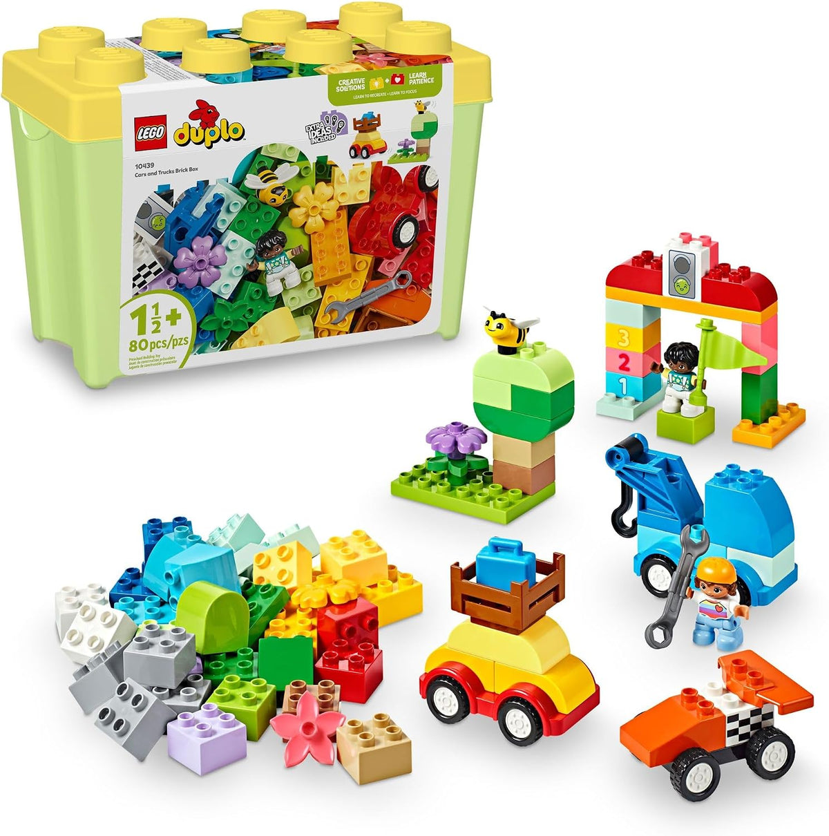 LEGO DUPLO Caja de Ladrillos de Autos y Camiones Clásicos Bloques d...