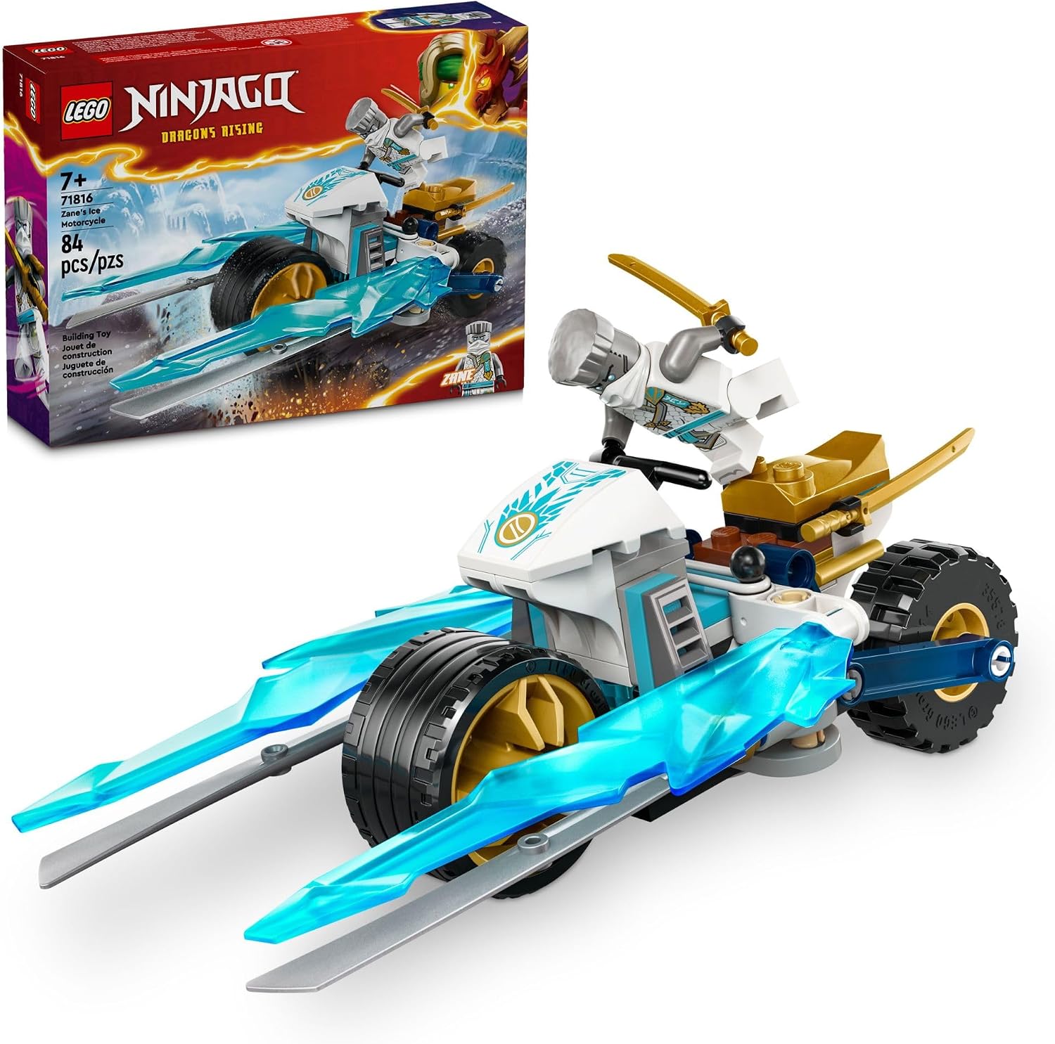 LEGO NINJAGO Motocicleta de Hielo de Zane con 1 Minifigura Incluida...
