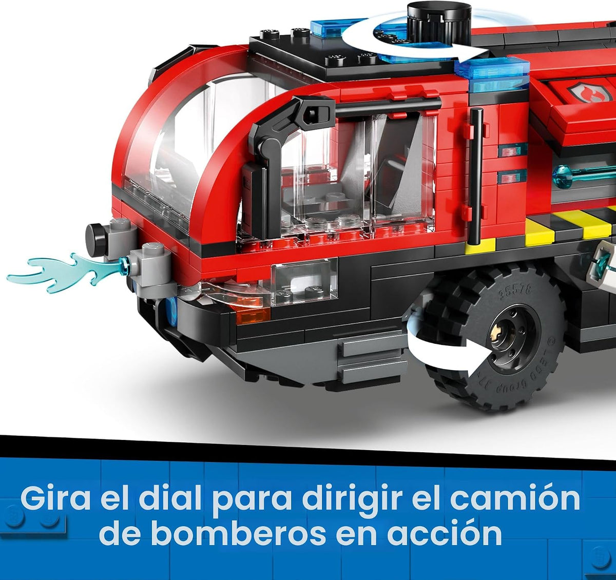 Coche de bomberos del aeropuerto de LEGO City para niños, juguete d...