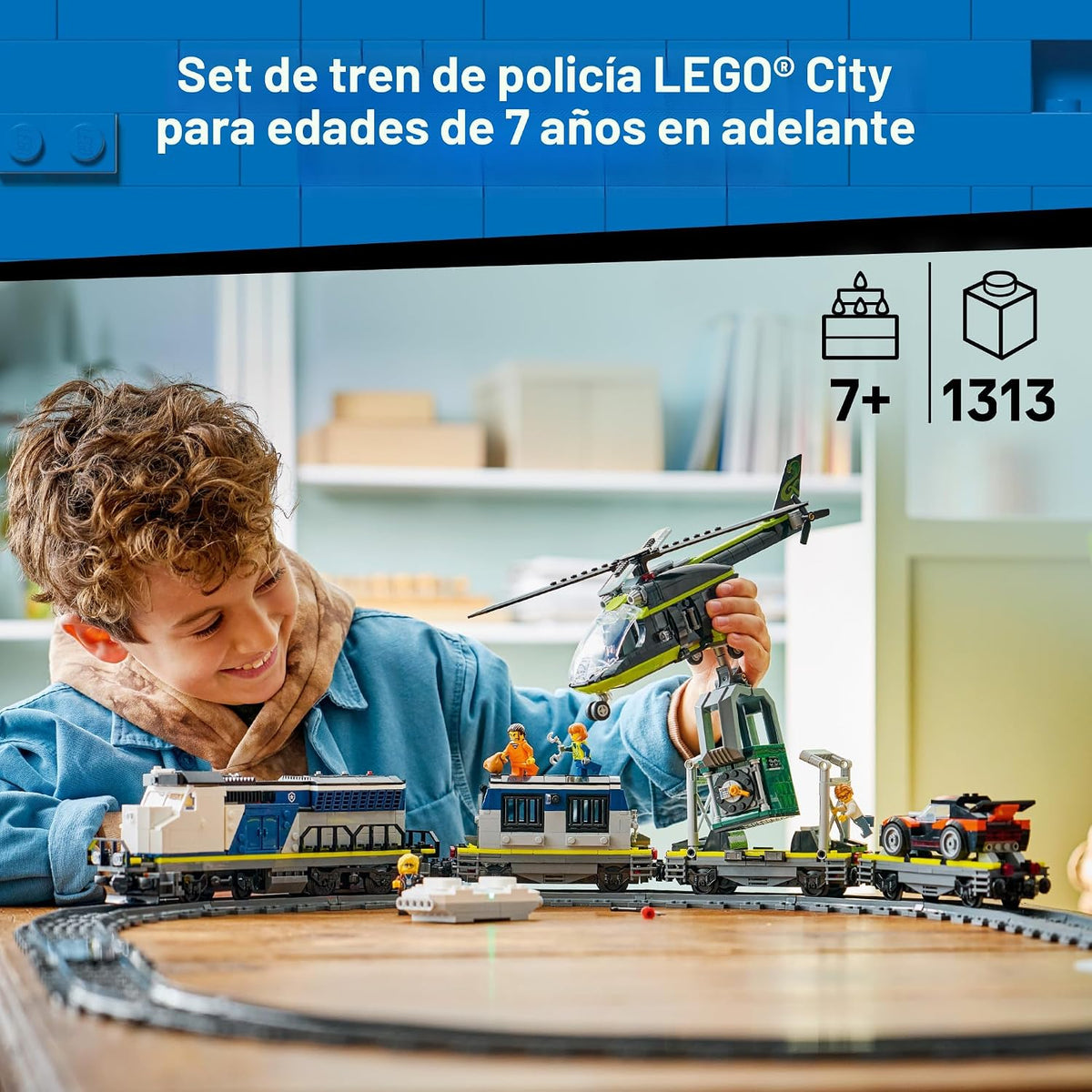 LEGO City Police Train Heist - Juego de tren con juguete de coche d...