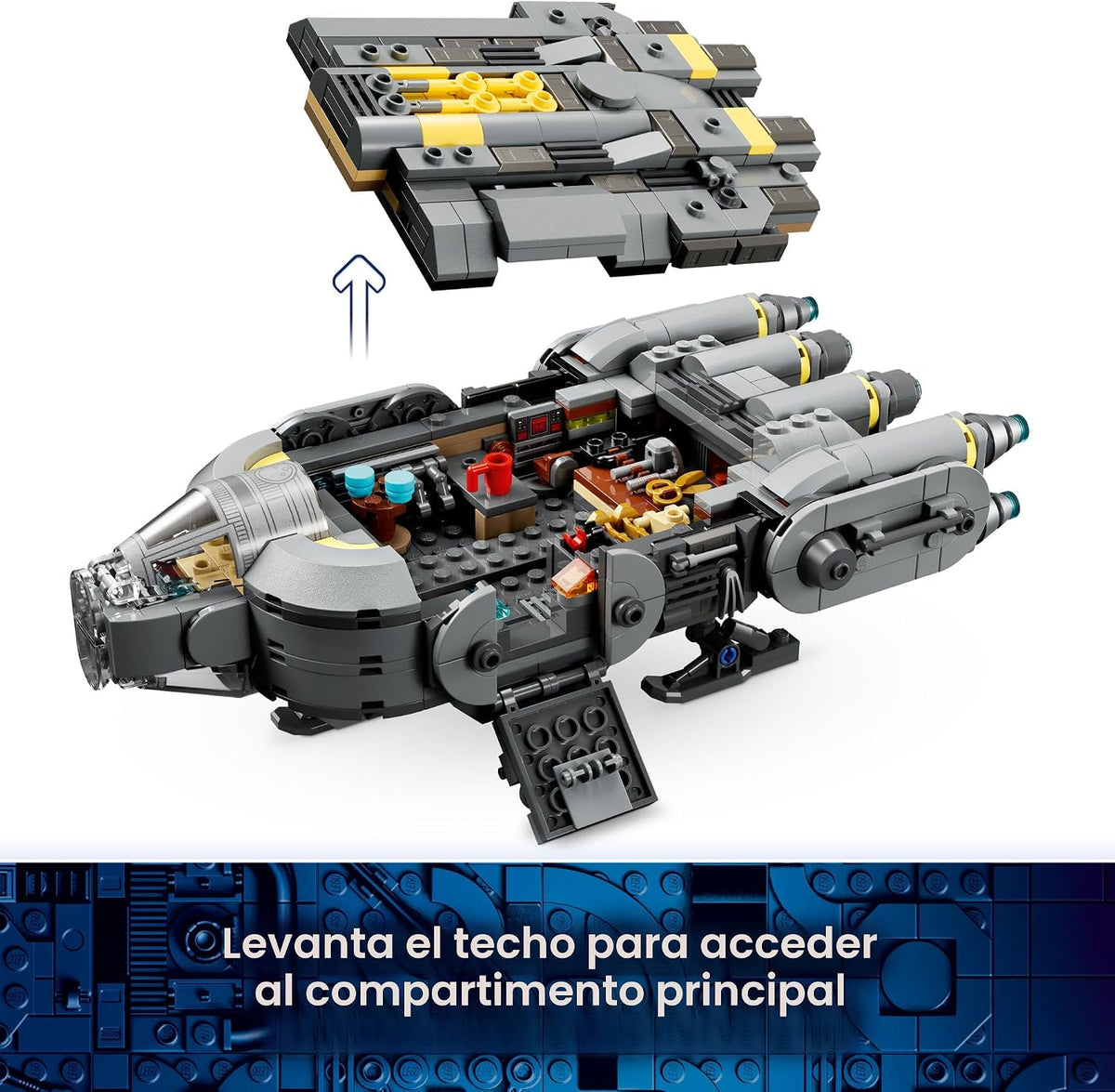 LEGO Star Wars: The Mandalorian y Grogu Anzellan Starship Building...
