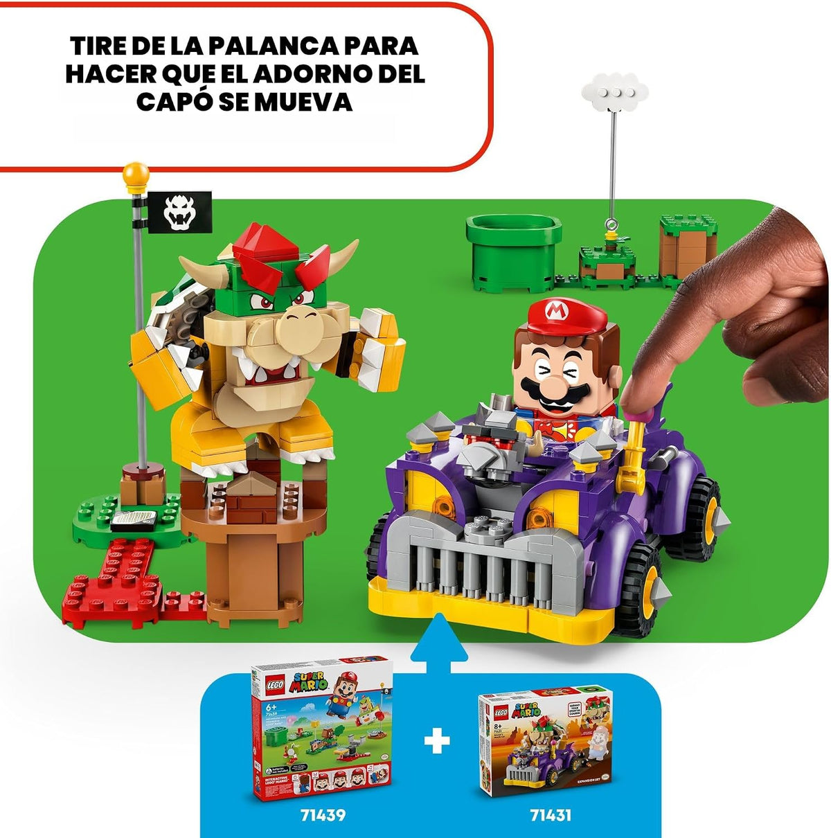 LEGO Super Mario Conjunto de Expansión de Coche Muscular de Bowser...