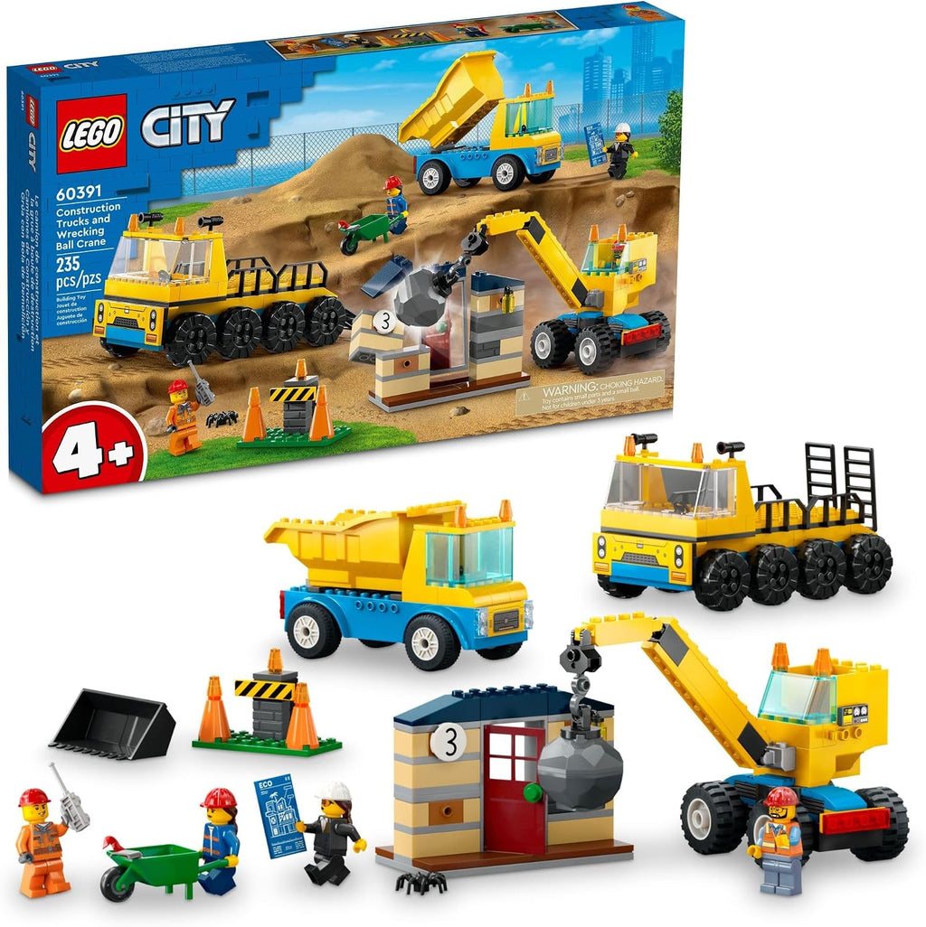 LEGO City Camiones de construcción y grúa de bola de demolición 603...