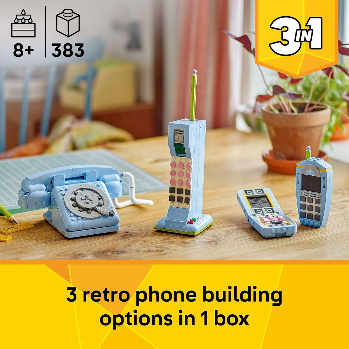 LEGO Creator 31174 - Teléfono retro 3 en 1 para niños, decoración d...