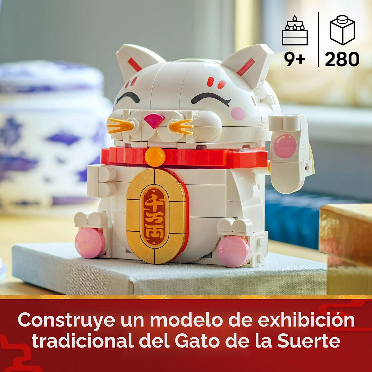 LEGO Juguete de Construcción Lucky Cat para niñas y niños - Gato so...