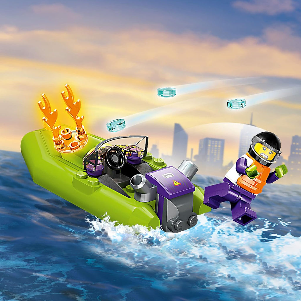 LEGO City Set de Construcción de Bote de Rescate de Bomberos - Bote...