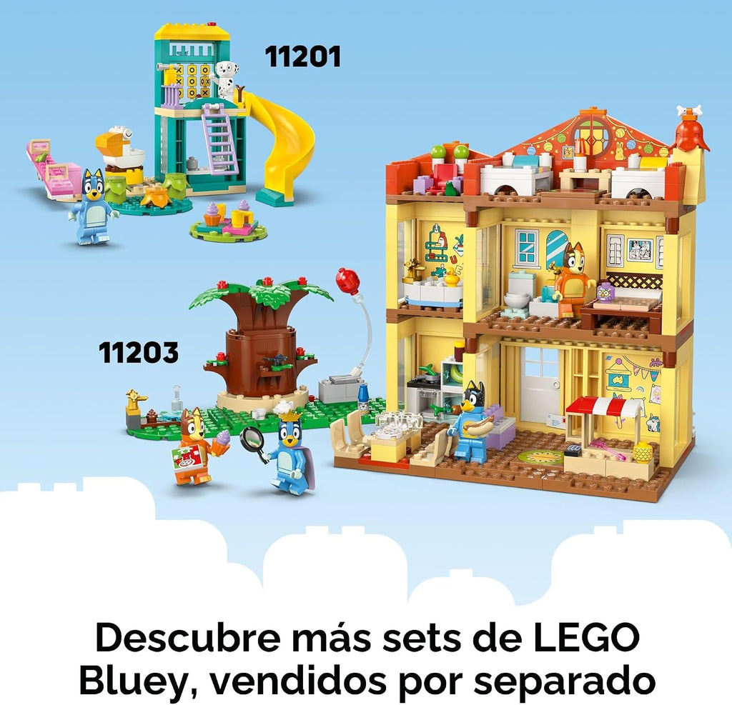 LEGO Bluey: Viaje en Auto Familiar y Playa de Bluey - Juguete de Co...