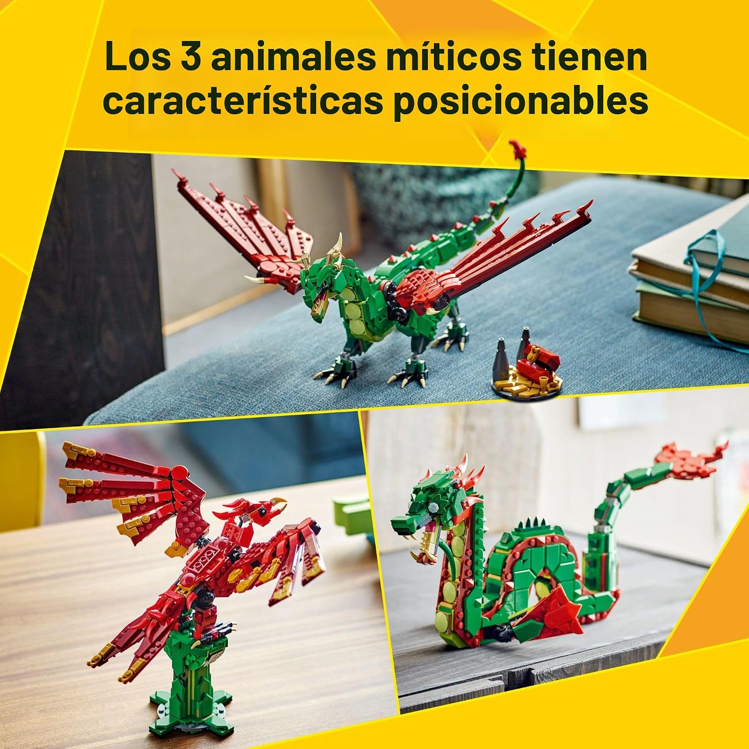 LEGO Creator 31161 - Juguete medieval de dragón 3 en 1, juguete de...