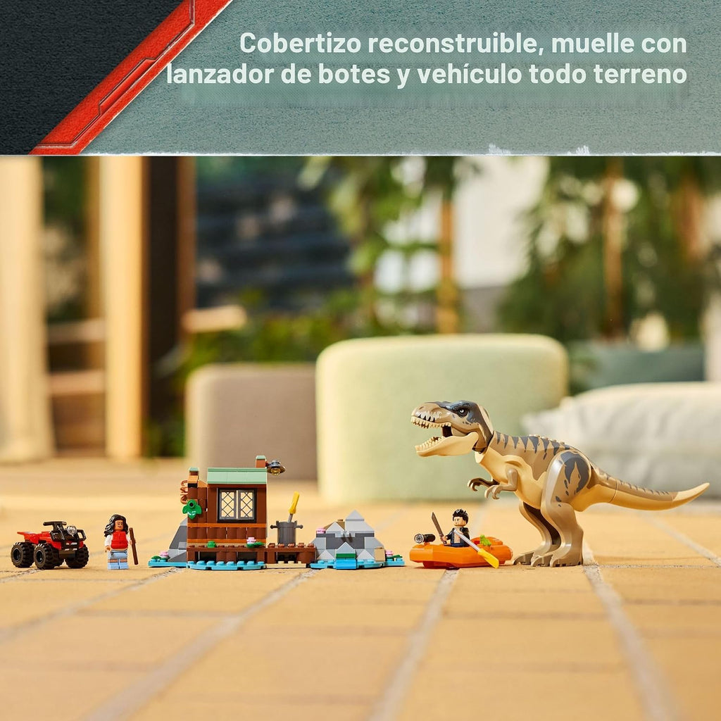 LEGO Jurassic World T. rex River Escape - Juguete de dinosaurio par...