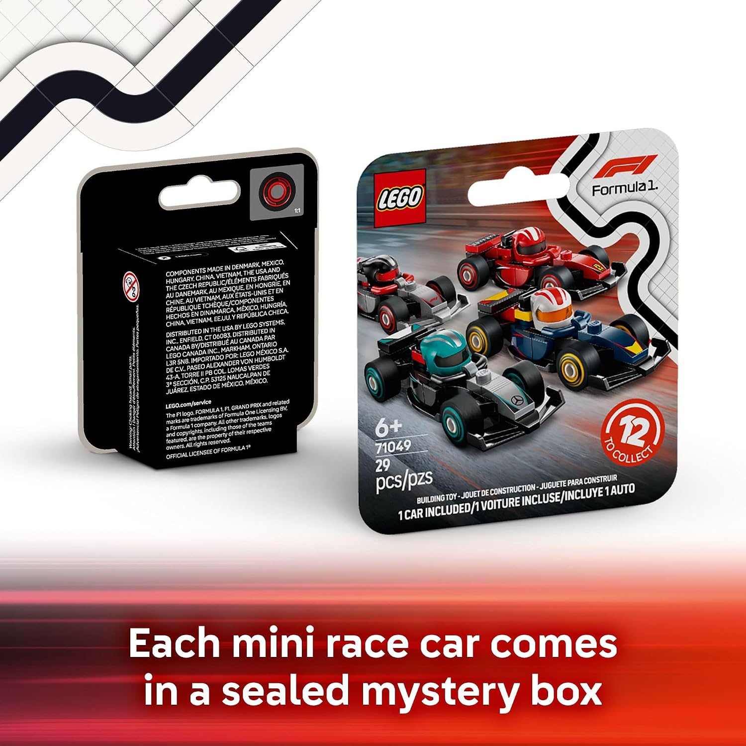 LEGO Coches de carreras coleccionables F1, paquete de 6 \u2013 Jueg...