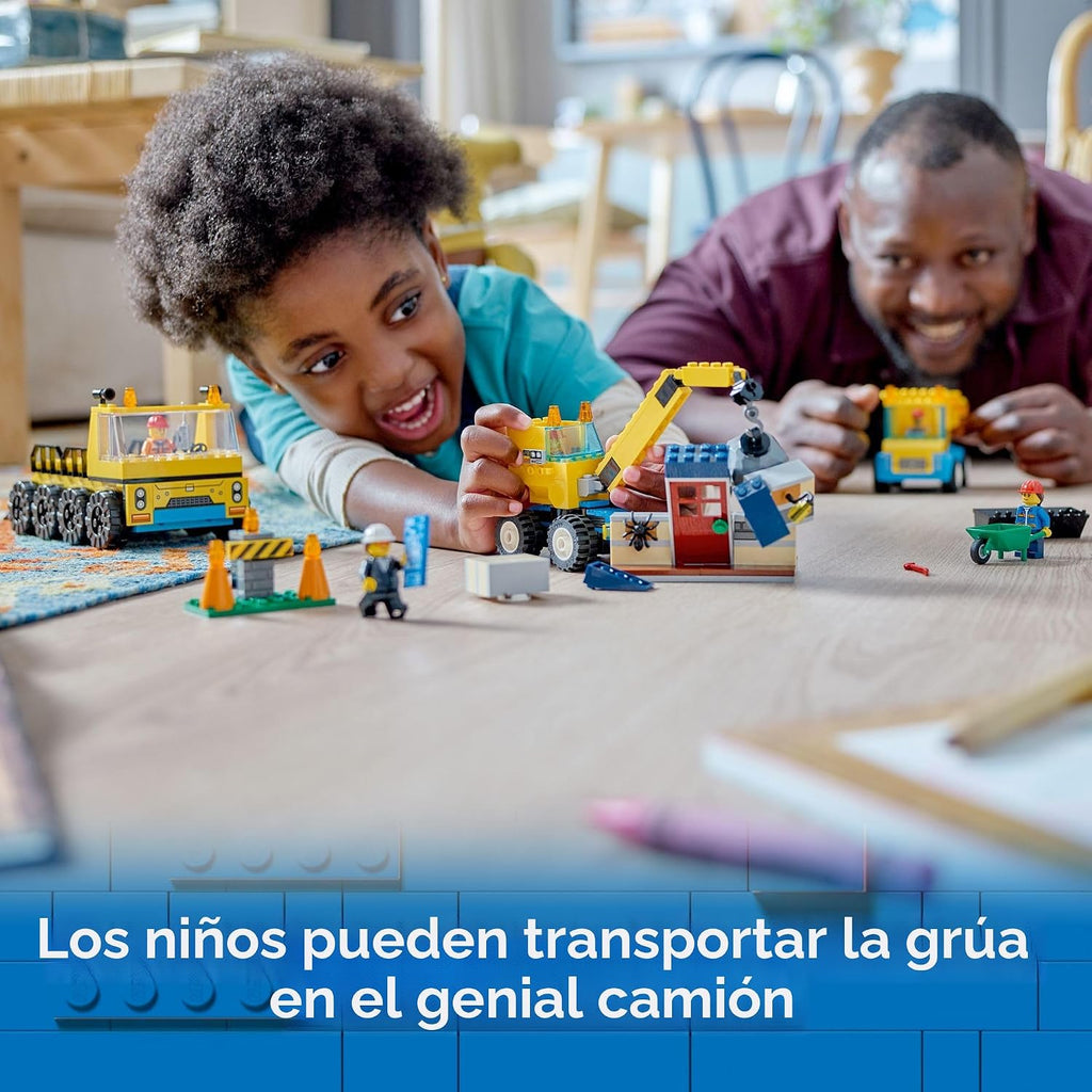 LEGO City Camiones de construcción y grúa de bola de demolición 603...