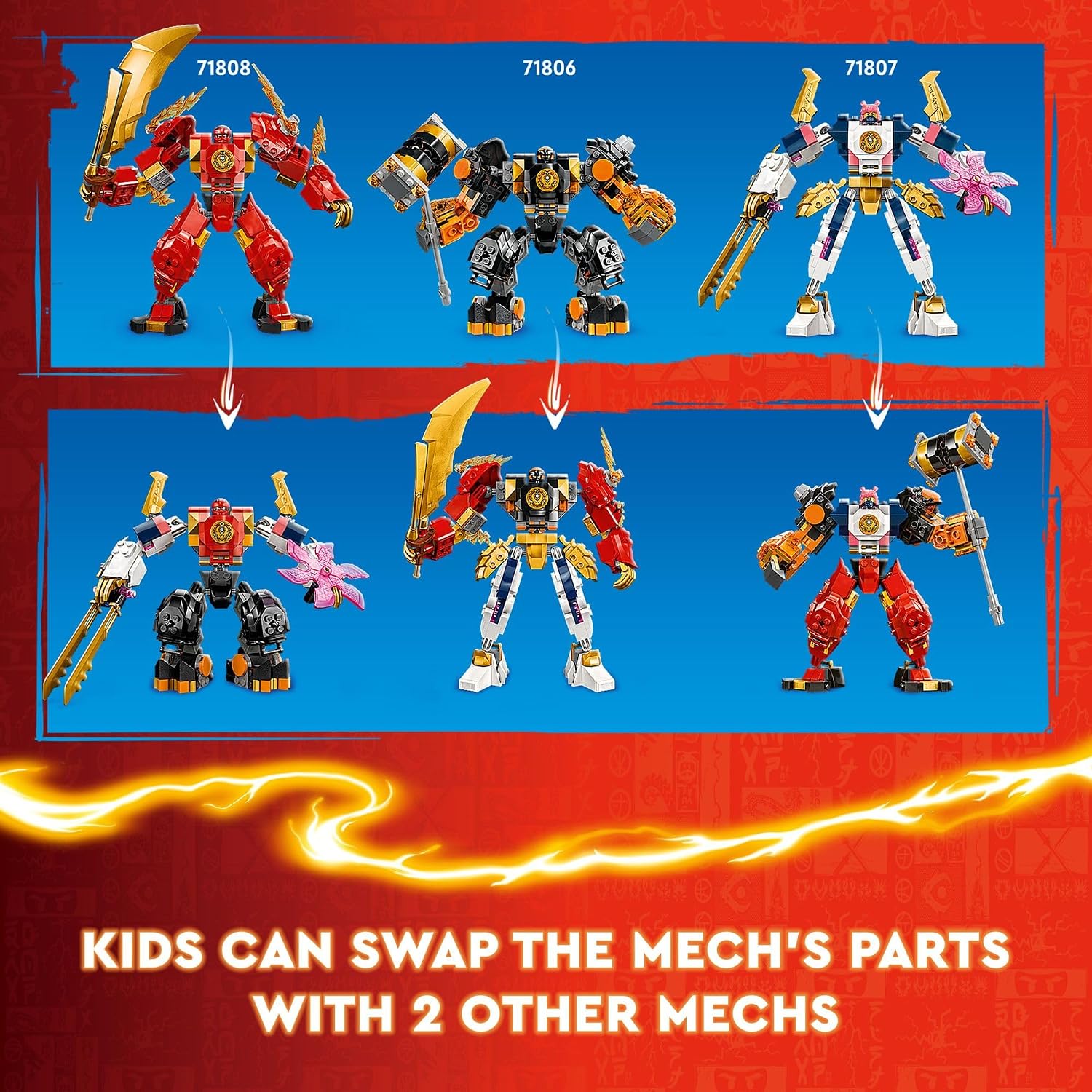 LEGO NINJAGO - Figura de acción mech de Kai Elemental Fire, figura...