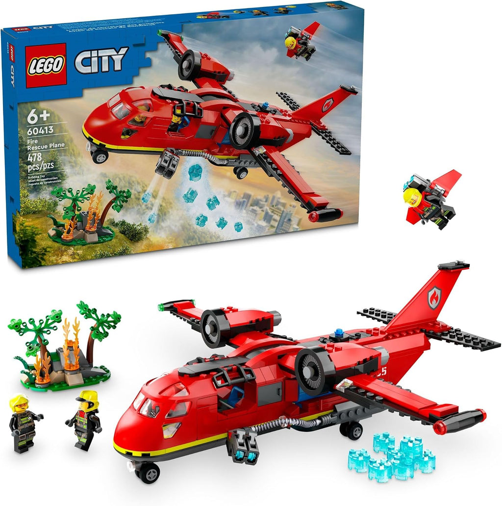 LEGO City Avión de Rescate de Bomberos - Juego de Bloques de Constr...