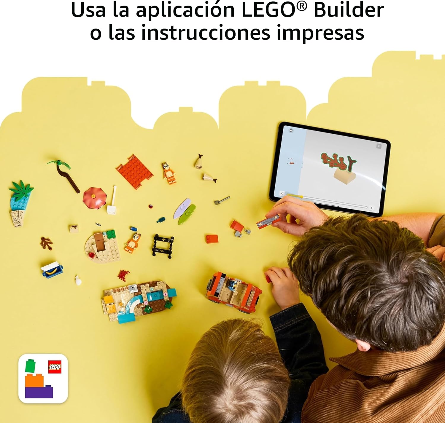 LEGO Bluey: Viaje en Auto Familiar y Playa de Bluey - Juguete de Co...