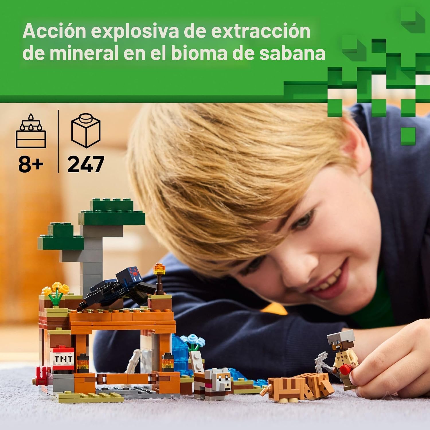 LEGO Minecraft La Expedición Minera del Armadillo - Figuras de Jugu...