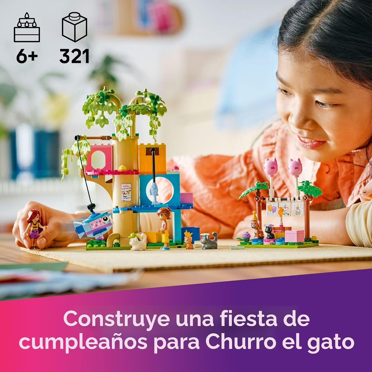 LEGO Friends Cat - Juguete de construcción de casa de árbol y fiest...