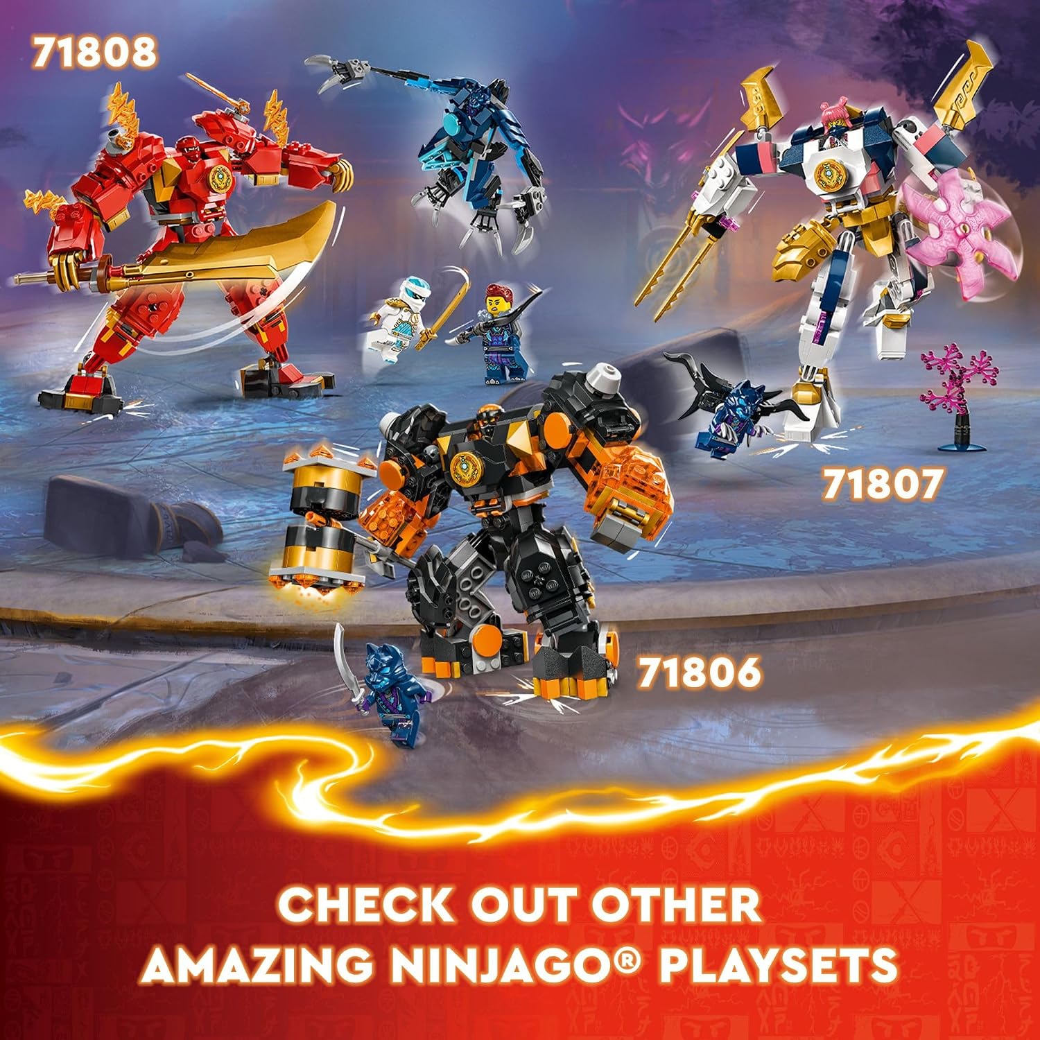 LEGO NINJAGO - Figura de acción mech de Kai Elemental Fire, figura...