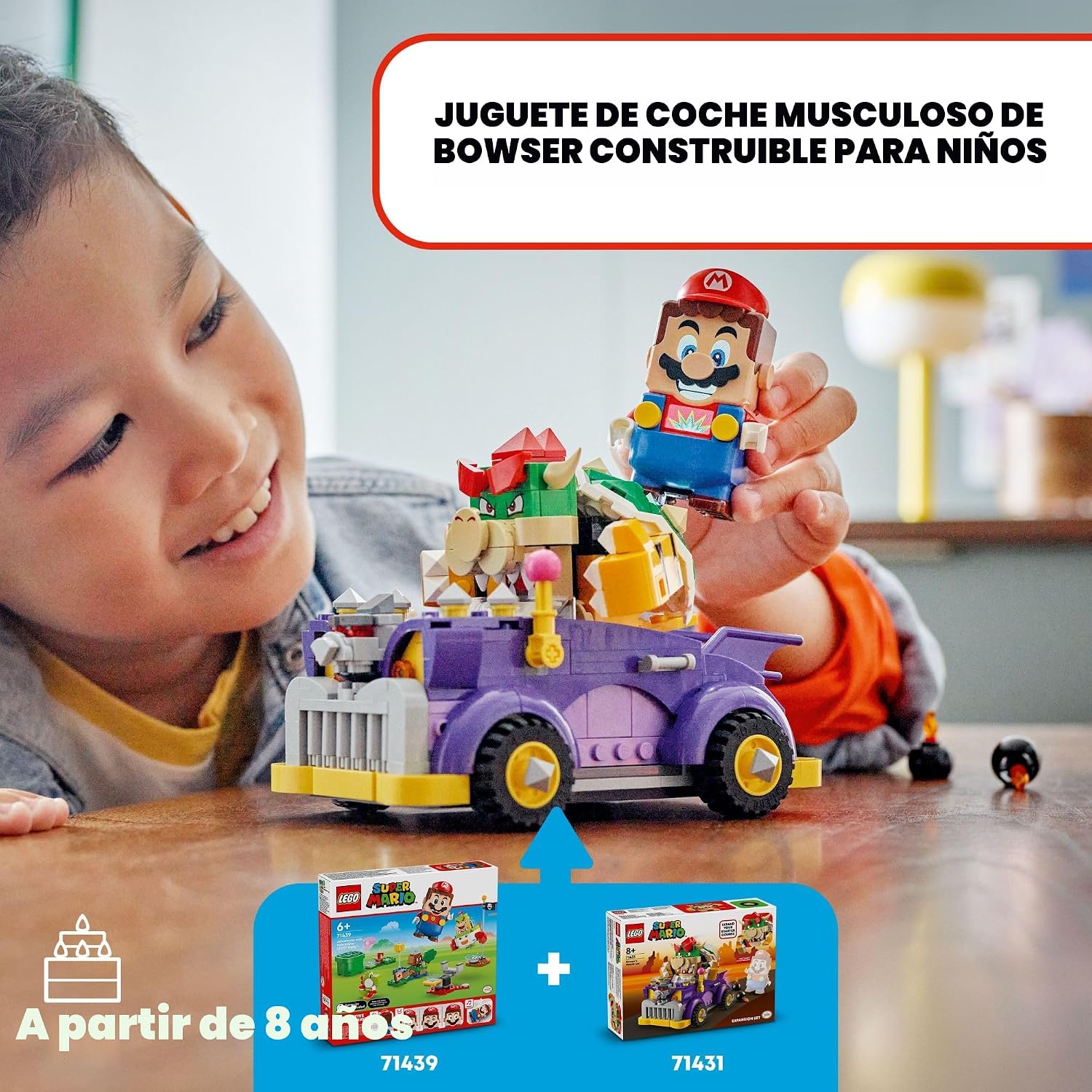 LEGO Super Mario Conjunto de Expansión de Coche Muscular de Bowser...