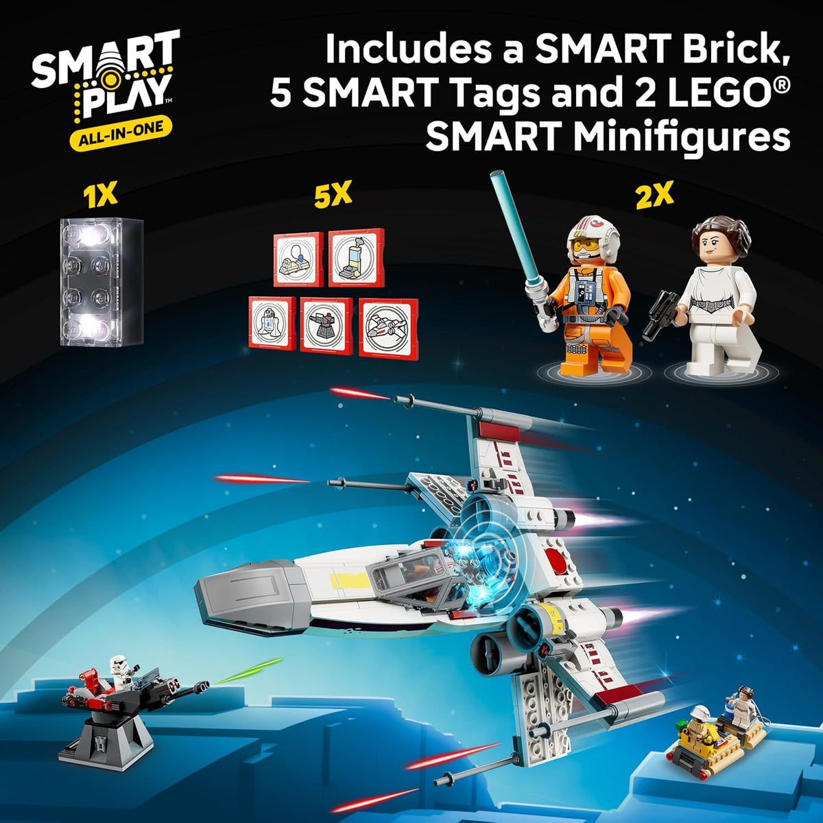 LEGO Star Wars SMART Play: Luke's Red Five X-Wing - Juguete int...