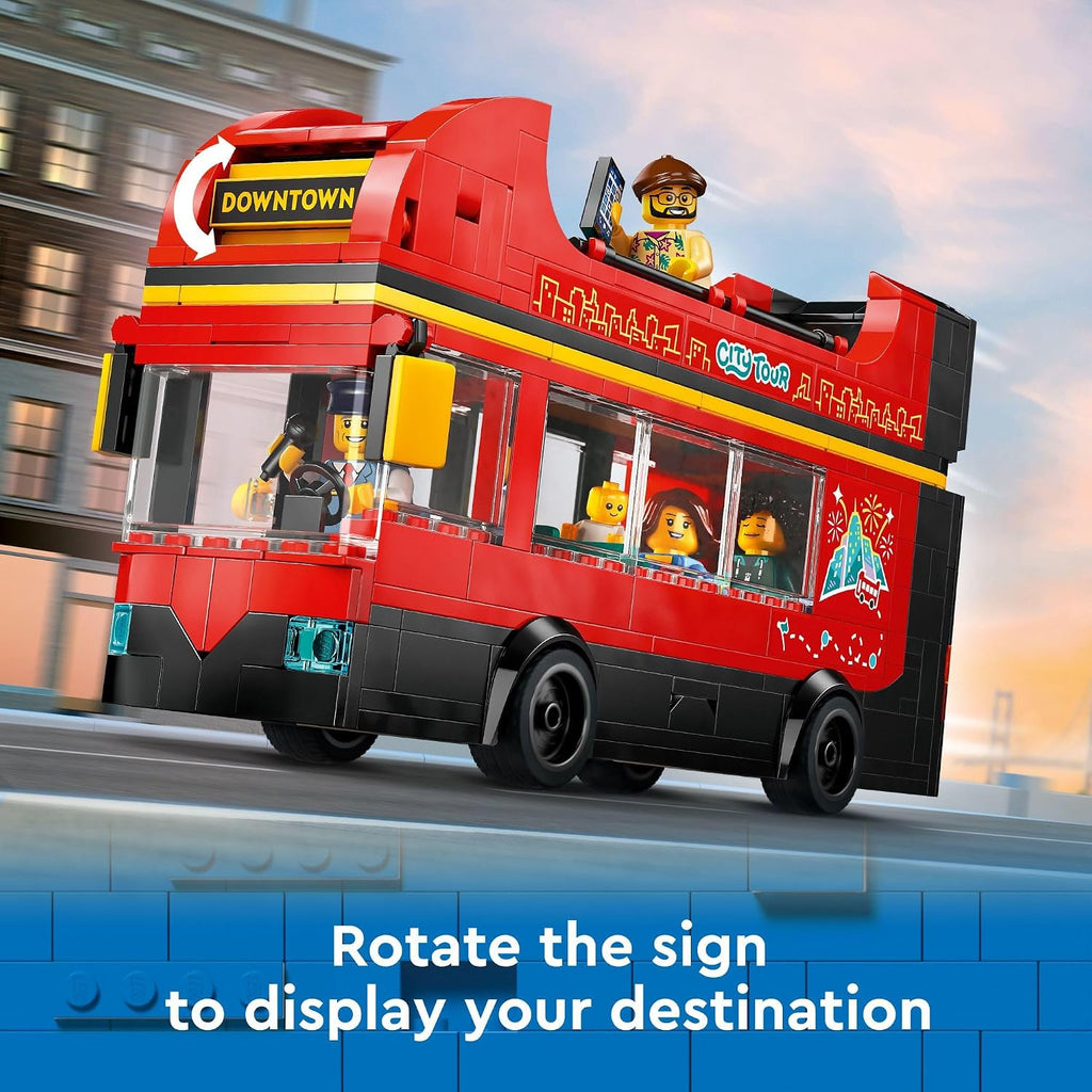 LEGO City Red - Juego de vehículos de juguete de autobús turístico...