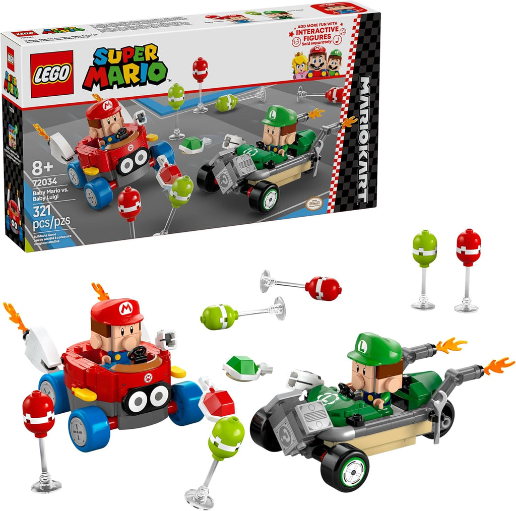 LEGO Super Mario: Mario Kart Baby Mario vs. Baby Luigi, juego de co...