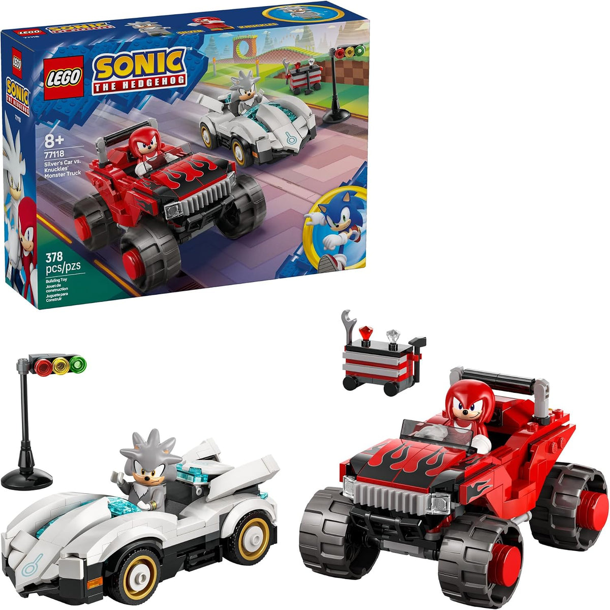 LEGO Sonic The Hedgehog Vehículo de Silver vs. Camión Monstruo de K...