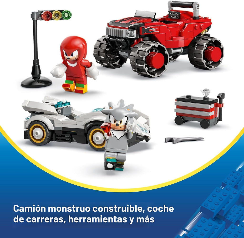 LEGO Sonic The Hedgehog Vehículo de Silver vs. Camión Monstruo de K...