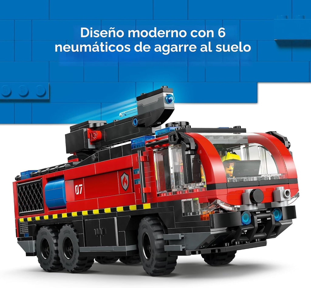 Coche de bomberos del aeropuerto de LEGO City para niños, juguete d...