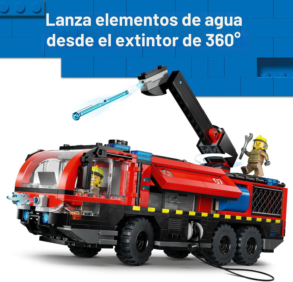 Coche de bomberos del aeropuerto de LEGO City para niños, juguete d...