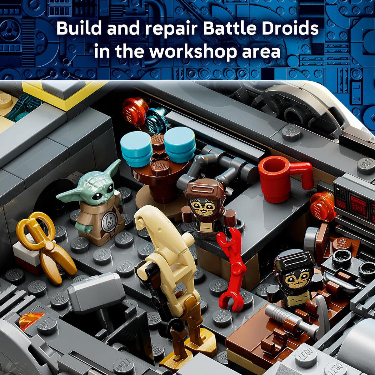 LEGO Star Wars: The Mandalorian y Grogu Anzellan Starship Building...