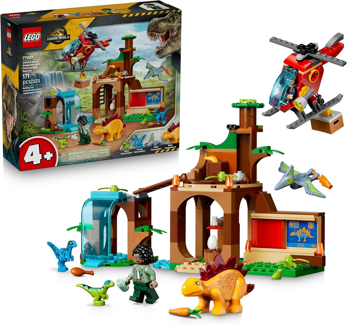 LEGO Jurassic World Rescate del Velociraptor, el Estegosaurio y el...