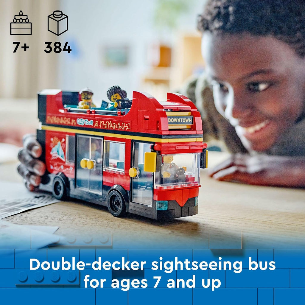 LEGO City Red - Juego de vehículos de juguete de autobús turístico...