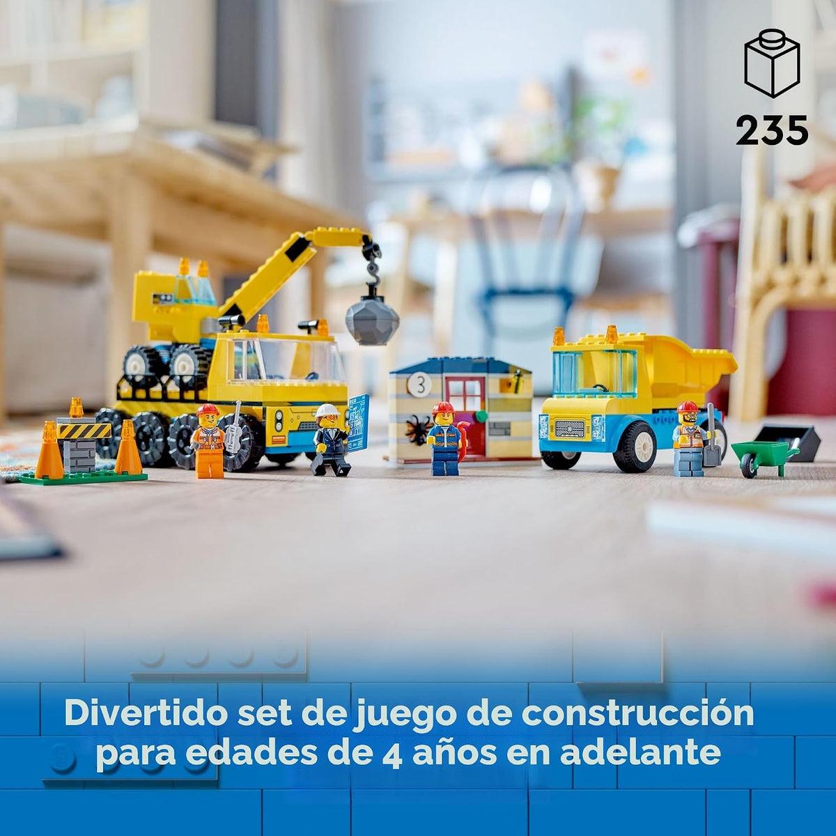 LEGO City Camiones de construcción y grúa de bola de demolición 603...