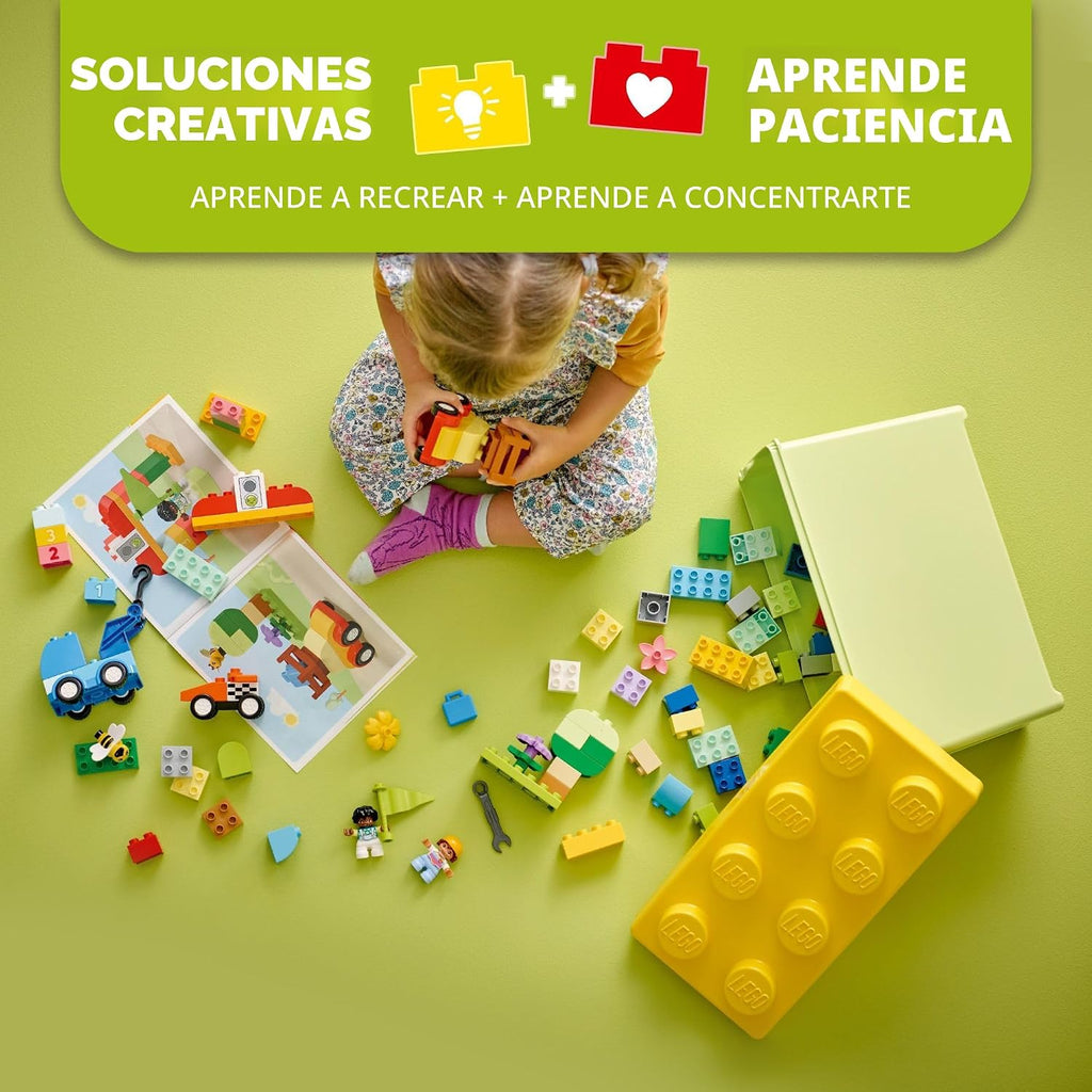LEGO DUPLO Caja de Ladrillos de Autos y Camiones Clásicos Bloques d...