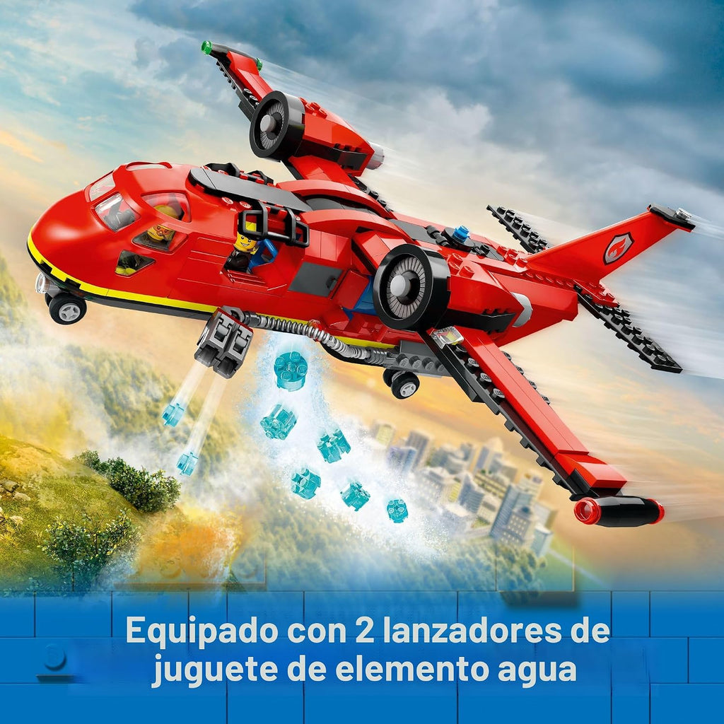 LEGO City Avión de Rescate de Bomberos - Juego de Bloques de Constr...