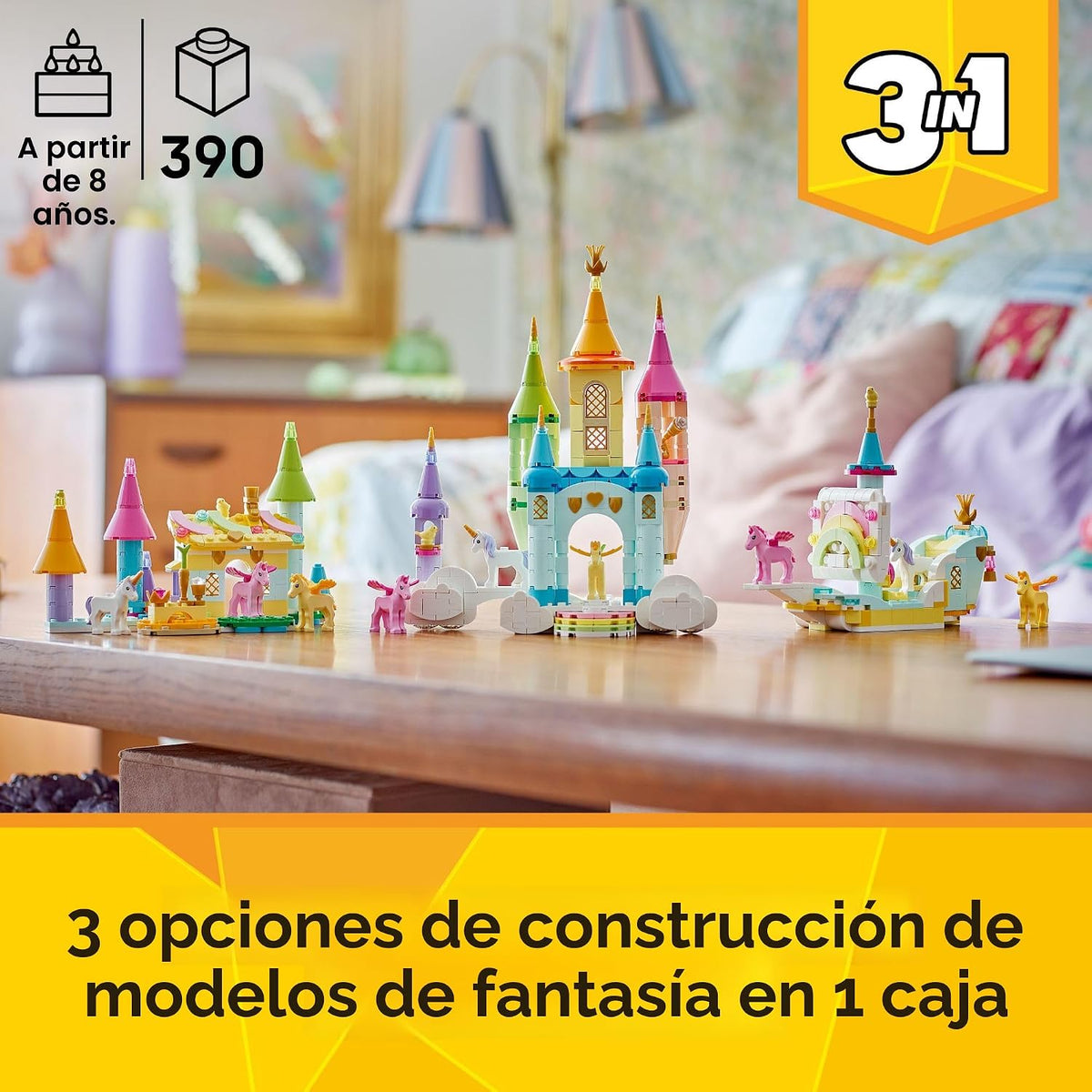 LEGO Creator 3 en 1 Castillo de Unicornio Juguete de Construcción p...