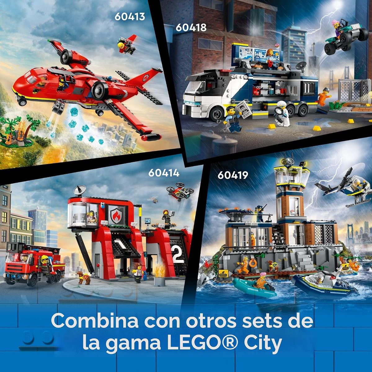 LEGO City Avión de Rescate de Bomberos - Juego de Bloques de Constr...